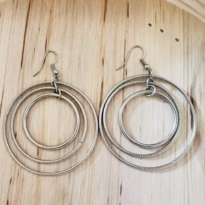 Earrings Circle three layer fashion